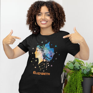 Camiseta Constelação de Gêmeos Zodíaco Aquarela Estrela Gal