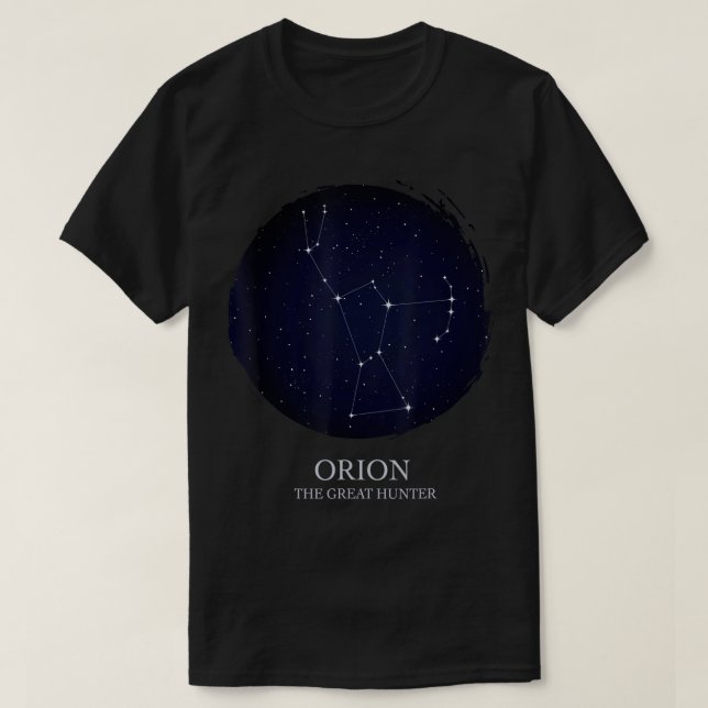 Camiseta Constelação De Orion, O Hunter Orion Star (Frente do Design)