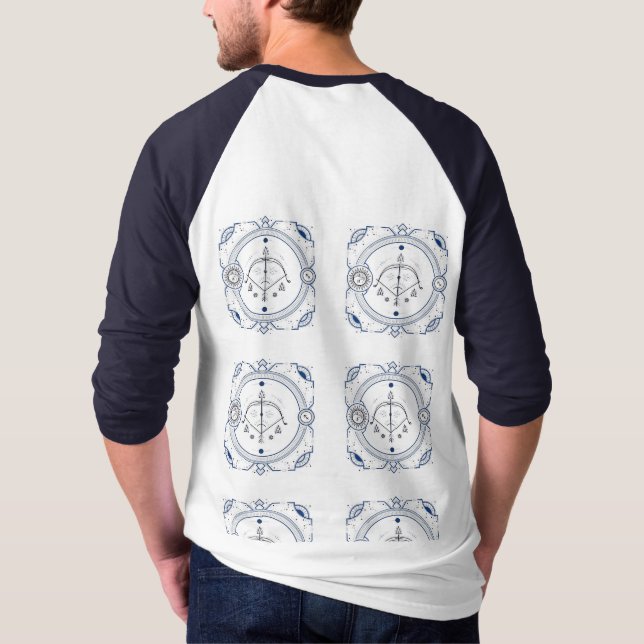 Camiseta Constelação de Sagitário - design de baixa/classe (Verso)