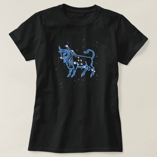 Camiseta Constelação de Touro e Signo do Zodíaco com Estrel (Frente do Design)