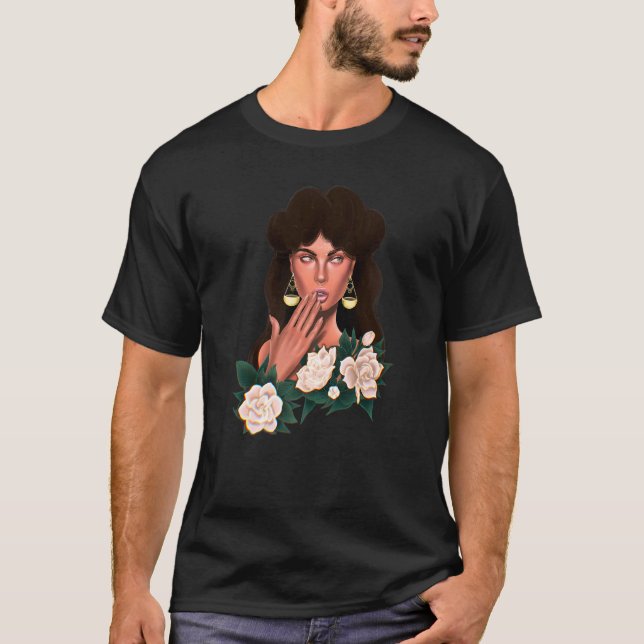 Camiseta Constelação Floral Do Horoscópio Libra Para Fortun (Frente)
