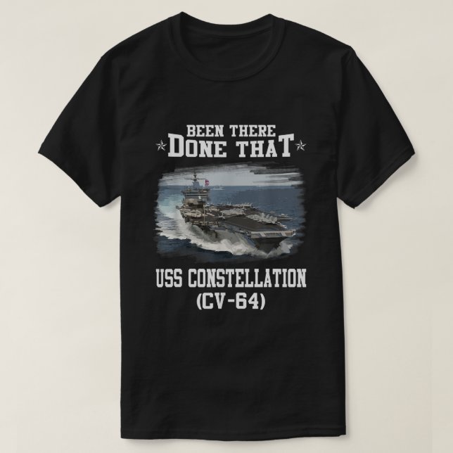 Camiseta Constelação USS CV- 64 Transportadora Veteran Fa (Frente do Design)
