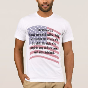 Camiseta Constituição de Bandeira dos EUA Segunda Emenda T-