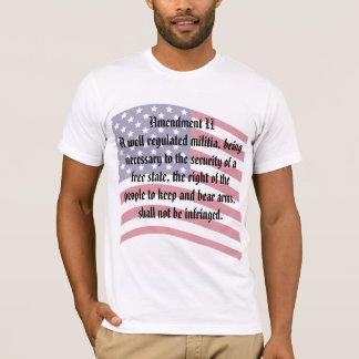 Camiseta Constituição de Bandeira dos EUA Segunda Emenda T-