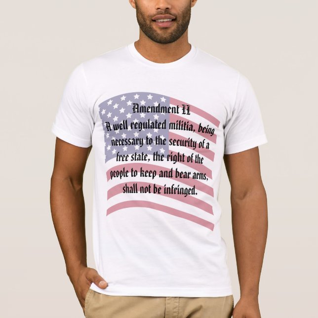 Camiseta Constituição de Bandeira dos EUA Segunda Emenda T- (Frente)