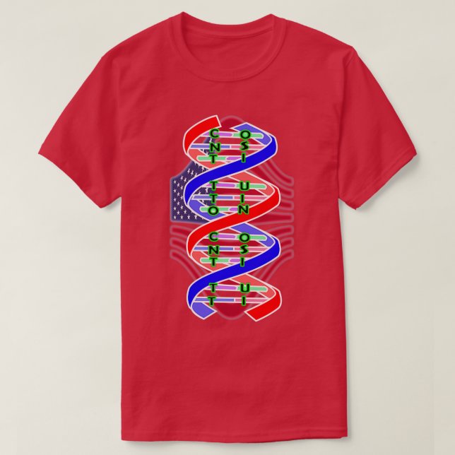 Camiseta Constituição do DNA americano Bandeira Americana 4 (Frente do Design)