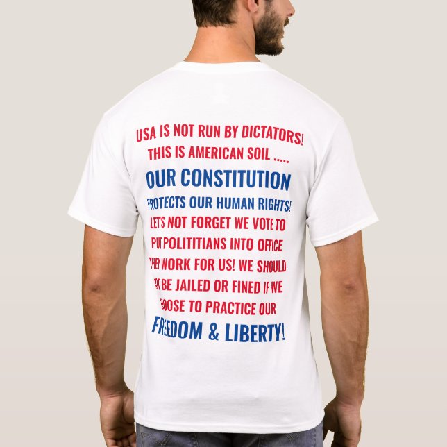 CAMISETA CONSTITUIÇÃO DOS EUA, LIBERDADE E LIBERDADE 2020 C (Verso)