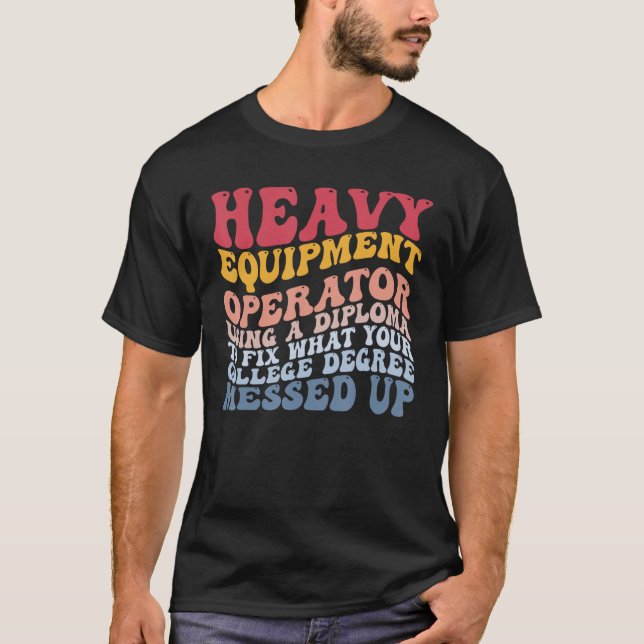 Camiseta Constru de Colégio de Operadores de Equipamento Pe (Frente)