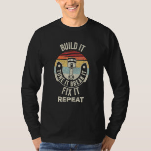 Camiseta Construa Ajuste Corra Quebre Conserte Repita Retro