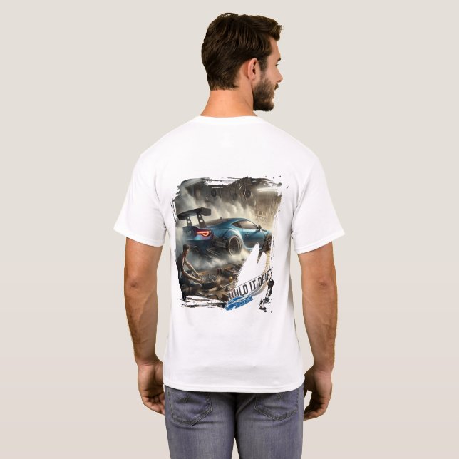 Camiseta Construa o Drift — Gráfico de Corrida Urbana (Parte Traseira Completa)