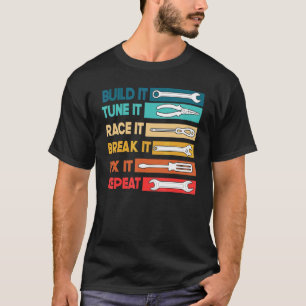 Camiseta Construa Ti Ajuste Race E Quebre-O Corrige-O Repet