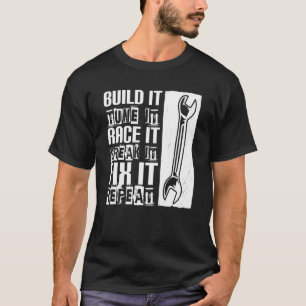 Camiseta Construa Ti Ajuste Race E Quebre-O Corrija-O Carro