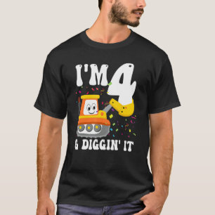 Camiseta Construção 4.o aniversário 4 anos