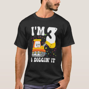 Camiseta Construção aniversário de 3 anos de 3 anos