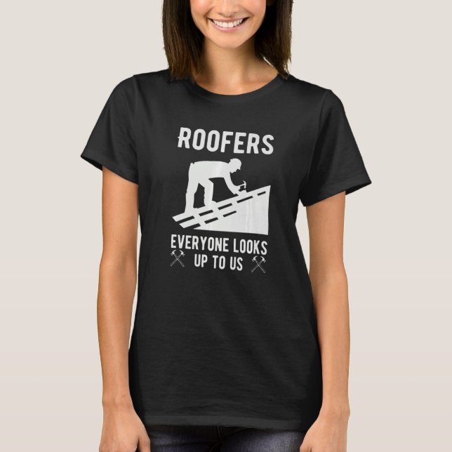 Camiseta Construção de artesão de construção Roofer (Frente)