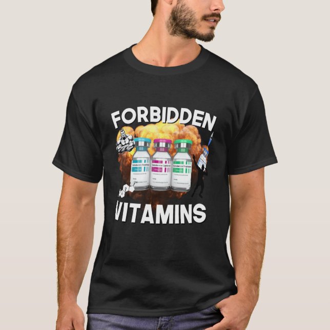 Camiseta Construção de bases Vitaminas Proibidas Testostero (Frente)