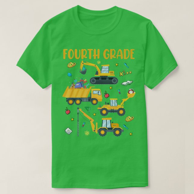 Camiseta Construção De Caminhões Do Quarto Grau 4 (Frente do Design)