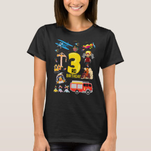 Camiseta Construção de carro de corrida de avião 3 anos ani