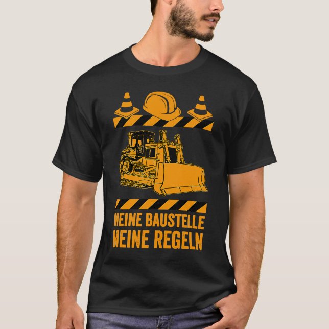 Camiseta Construção de casa de Bulldozer (Frente)