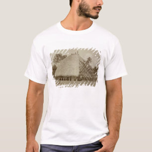 Camiseta Construção de casa em Samoa, c.1875 (foto do