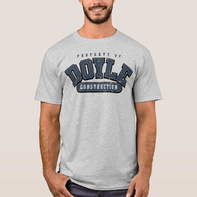 Camiseta CONSTRUÇÃO de DOYLE, T atlético, AZUL CINZENTO (Frente)