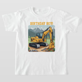 Camiseta Construção de Equipamento de Escavador de Meninos