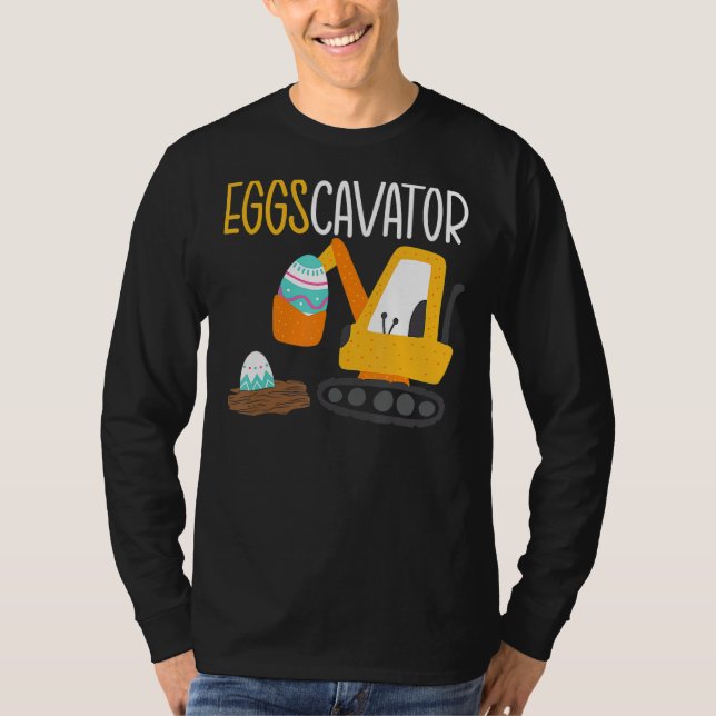 Camiseta Construção de escavador de caça de ovos de Páscoa  (Frente)