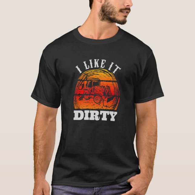 Camiseta Construção de estradas de operadores de equipament (Frente)