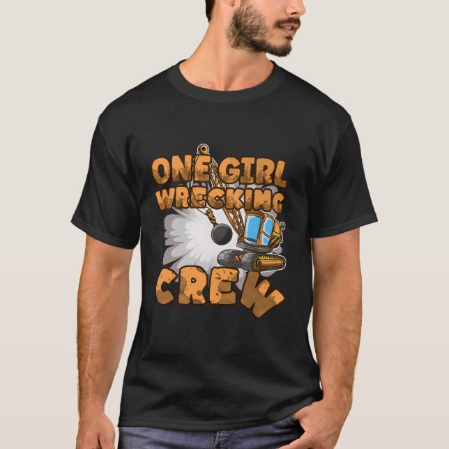 Camiseta Construção de Garota Escavadora (Frente)