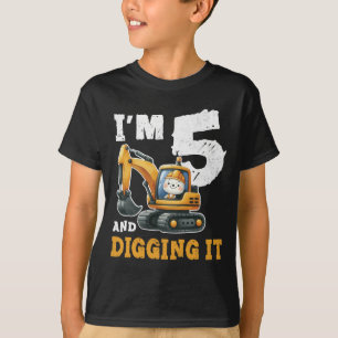 Camiseta Construção de Garoto 5 de Aniversário de 5 anos