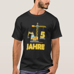 Camiseta Construção De Grua De Escavador 5 Anos Crianças