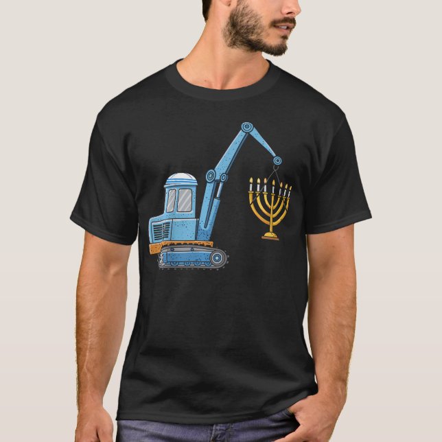 Camiseta Construção de Guindaste Chanukah (Frente)