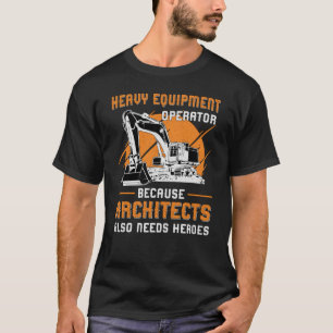 Camiseta Construção de Operador de Equipamento Pesado de Es