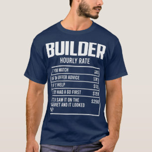Camiseta Construção de Presente Engraçado de Taxa Horár