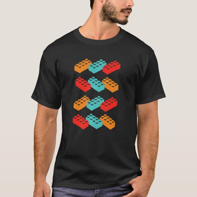 Camiseta Construção do Construtor Mestre de Blocos de Const (Frente)