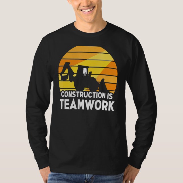 Camiseta Construção É Local De Trabalho Do Trabalho em equi (Frente)