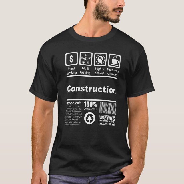 Camiseta Construção  Fatos Nutricionais Para Construção W (Frente)