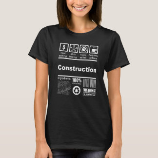 Camiseta Construção Fatos Nutricionais Para Construção W