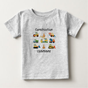 Camiseta Construção Obtida com caminhões e veículos