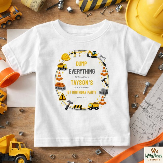 Camiseta Construction 1ST Birthday | Builder Truck Party (Construction 1ST Birthday | Builder Truck Party Baby T-Shirt
)