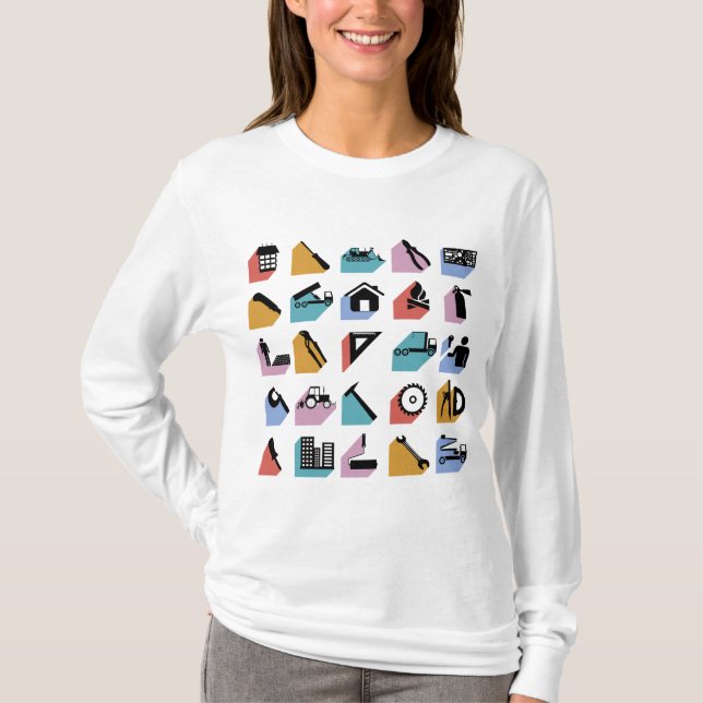 Camiseta Construction and DIY Home Improvement Icons (Frente)