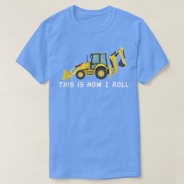 Camiseta Construction Backho Big Trucks Diggers for Boys &  (Frente do Design)