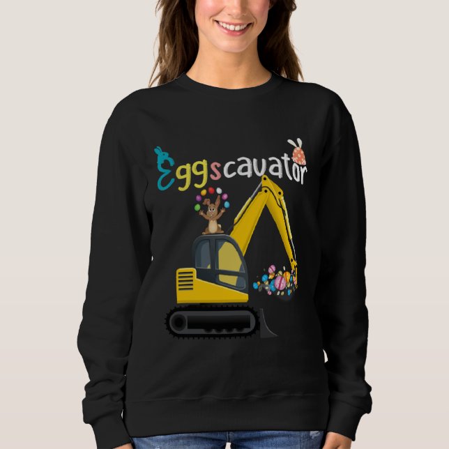 Camiseta Construction Excavator Easter Day Egg Hunt for Boy (Frente)