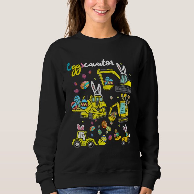 Camiseta Construction Excavator Easter Day Egg Hunt for Boy (Frente)