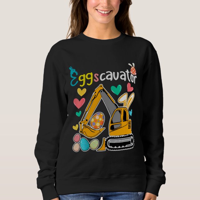 Camiseta Construction Excavator Easter Day Egg Hunt for Boy (Frente)