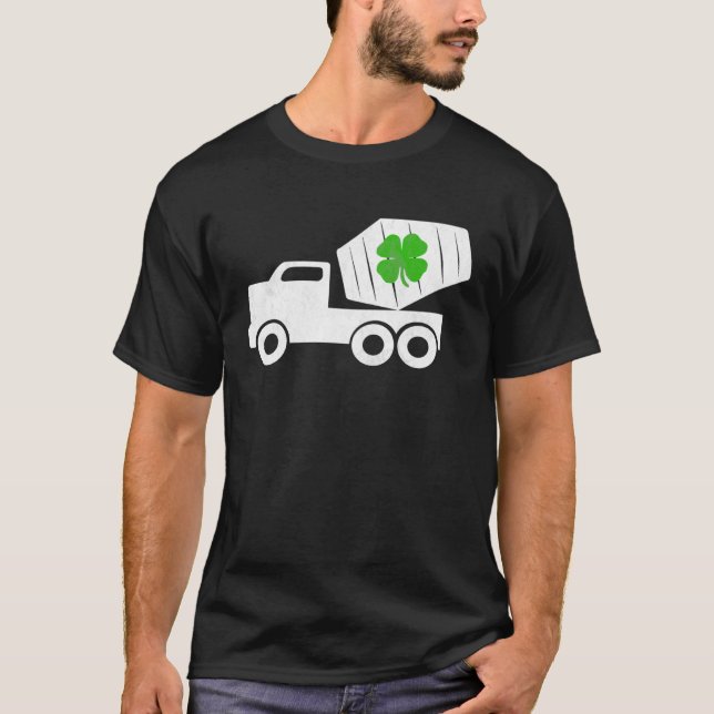 Camiseta Construction Truck St Patrick s Day Shamrock Kids (Frente)