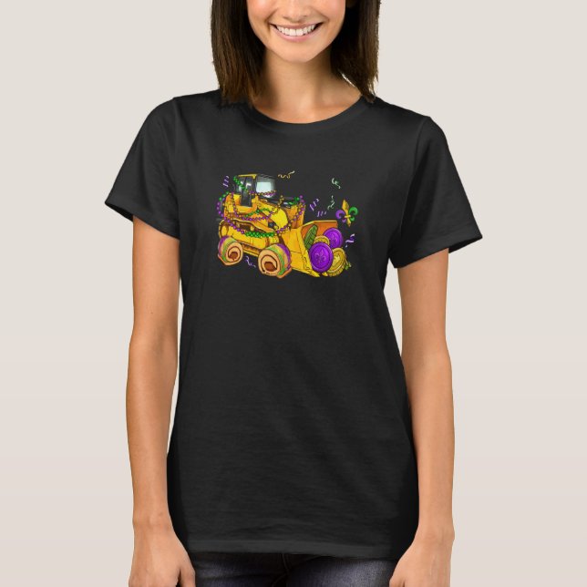 Camiseta Construction Vehicle Mardi Gras Toddlers Boys (Frente)