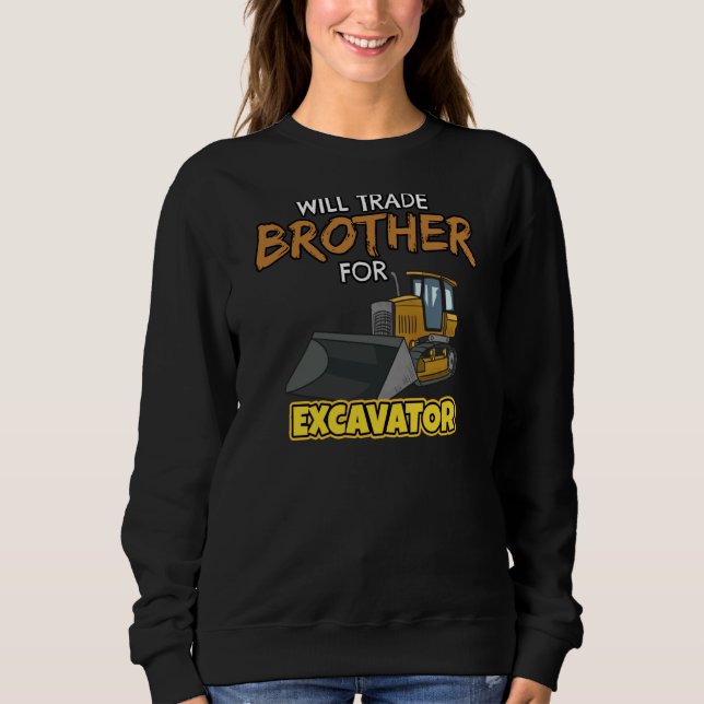 Camiseta Construction Vehicles Will Trade Brother For Excav (Frente)