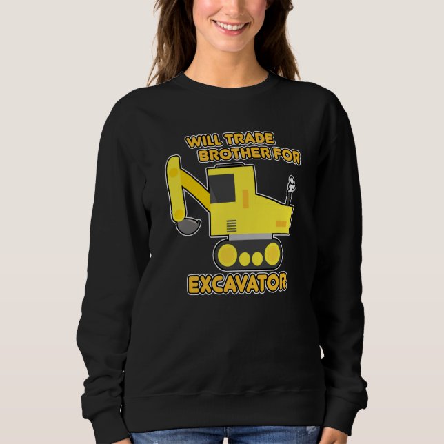 Camiseta Construction Vehicles Will Trade Brother For Excav (Frente)