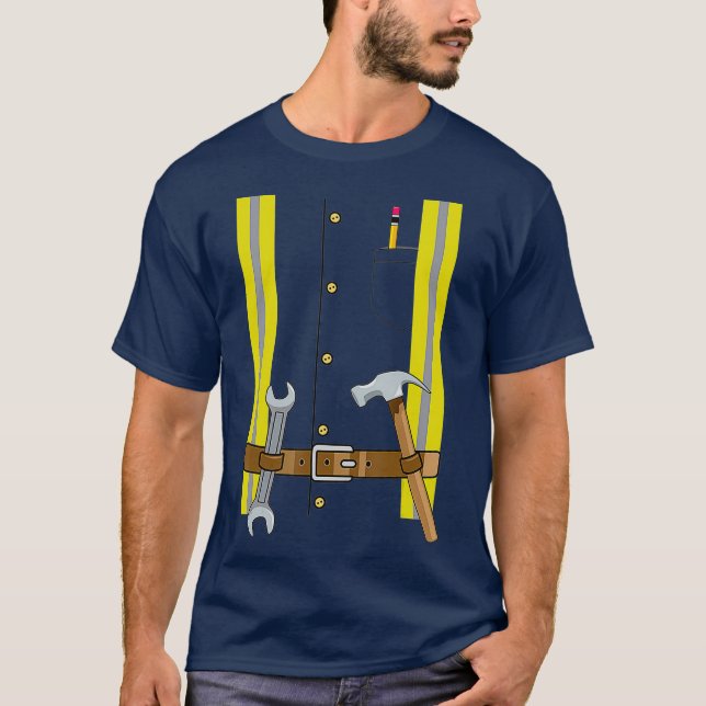 Camiseta Construction Worker Halloween Costume for Boys (Frente)